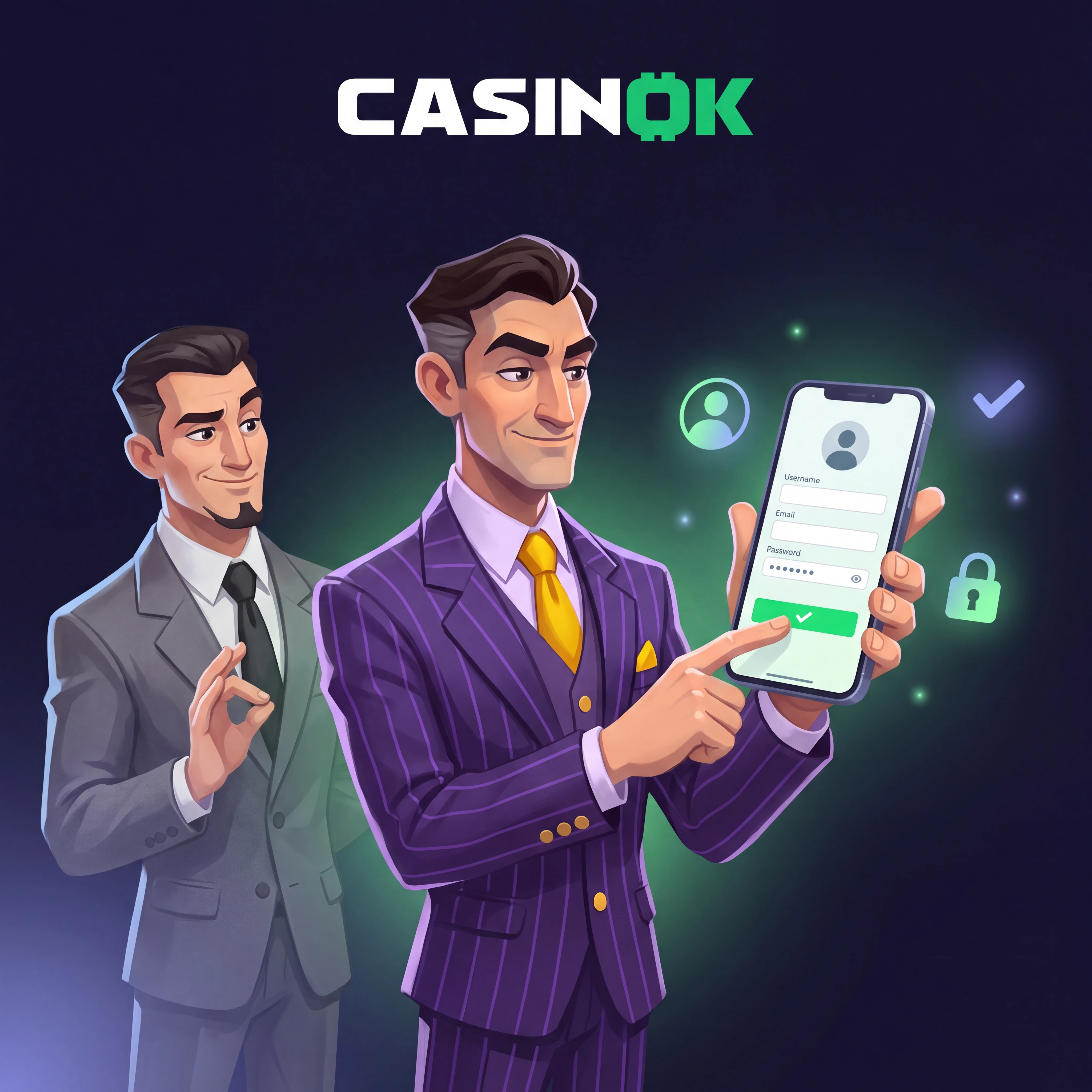 Casinok account registration on a phone